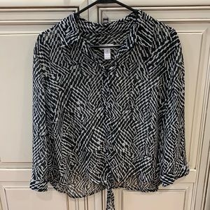 Chico’s large blouse with tie.